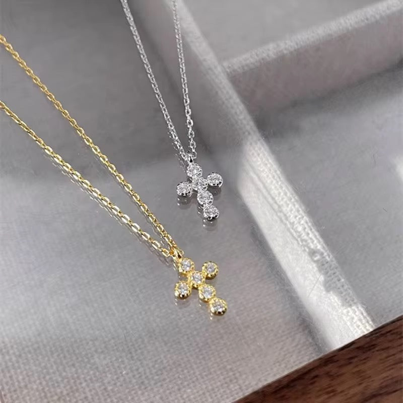 Zircon Cross Pendant Necklaces