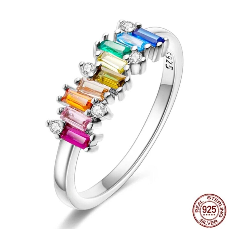 Multicoloured Ring With Cubic Zirconia