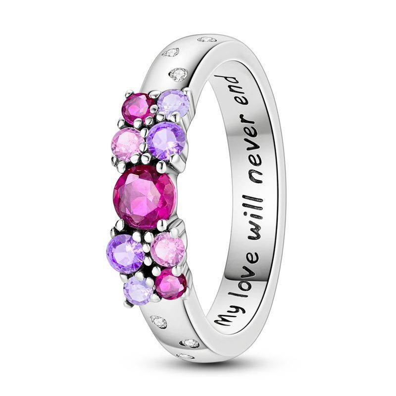 Ring My Love Never End Pink Cubic Zirconia