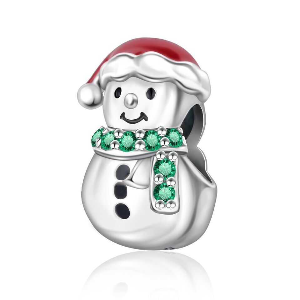 Snowman With Santa Hat Charm