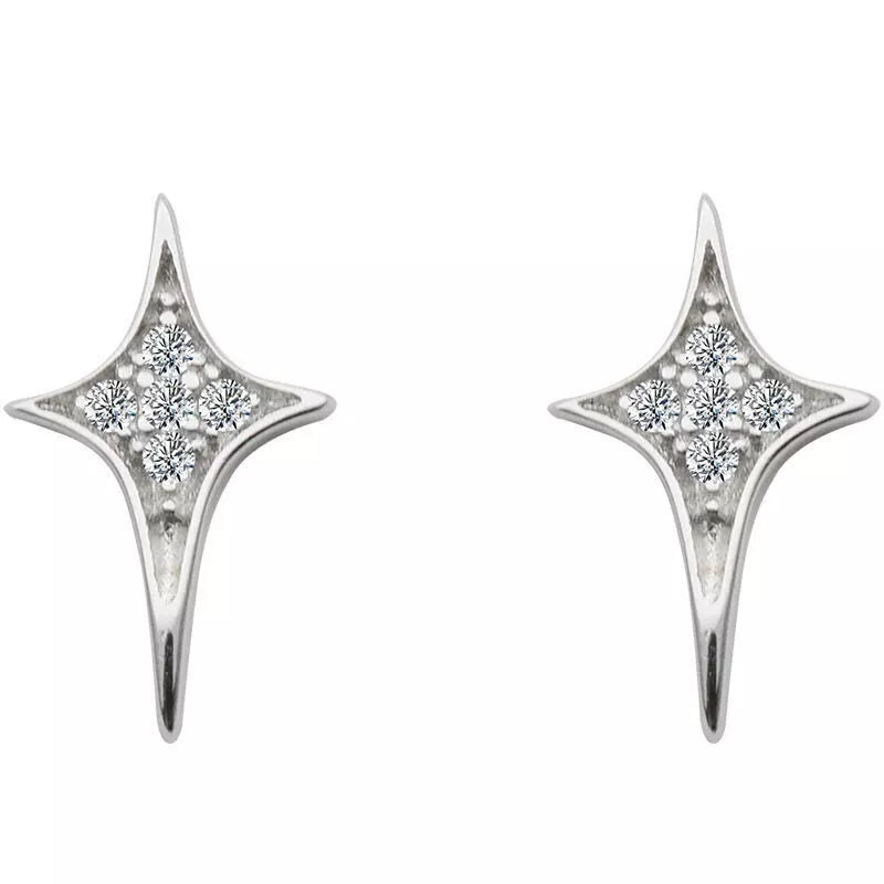 Sparkling Zirconia Star Stud Earrings