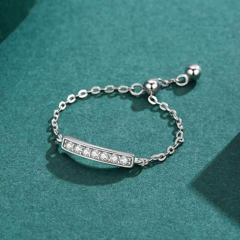 Adjustable Sparkling Bar Ring - bellissi