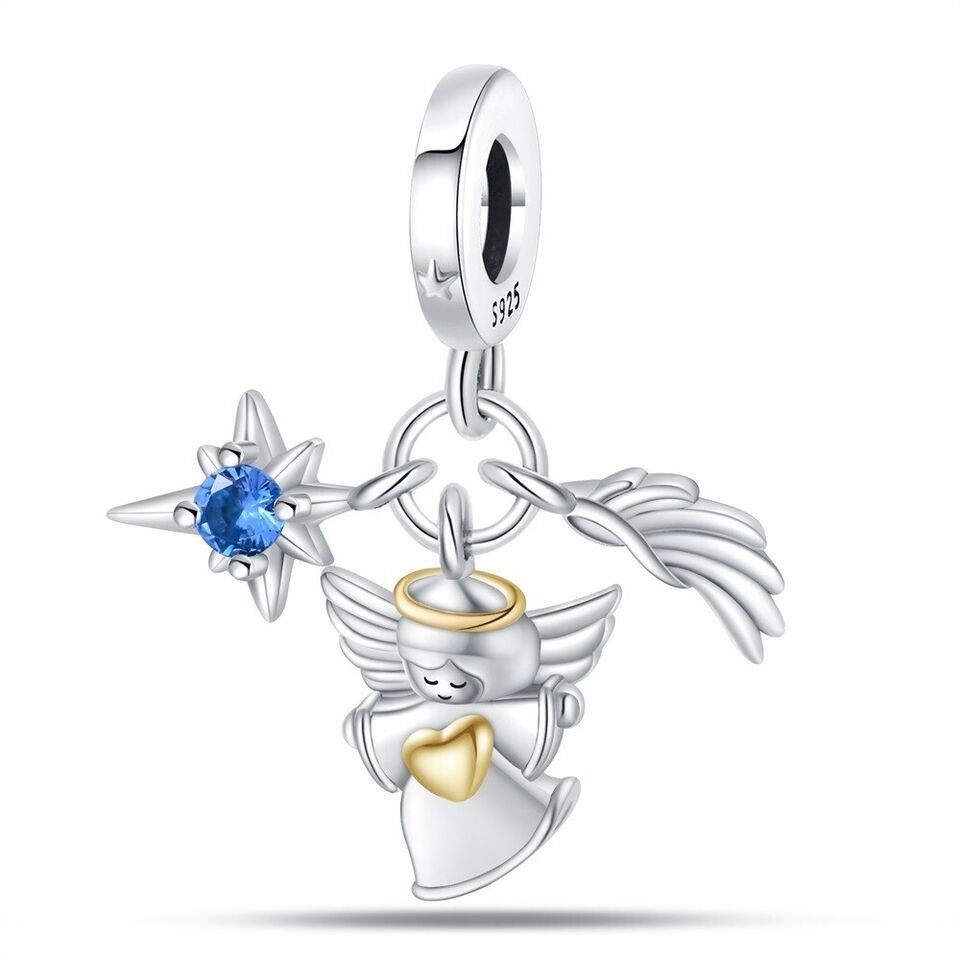 Angel Star & Wing Dangle Charm - bellissi