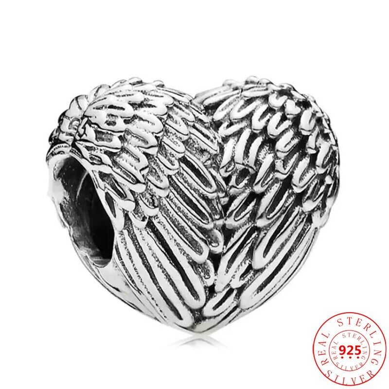 Angel Wings Heart Charm - bellissi