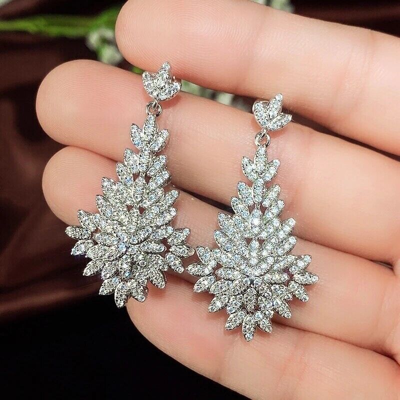 Big Leaf Drop Elegant Lady's Dangle Earrings - bellissi