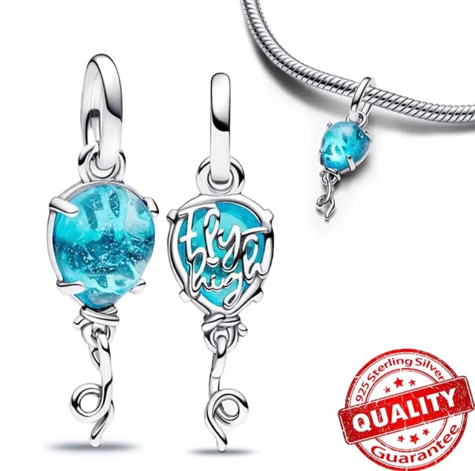 Blue Balloon Murano Glass Dangle Charm - bellissi