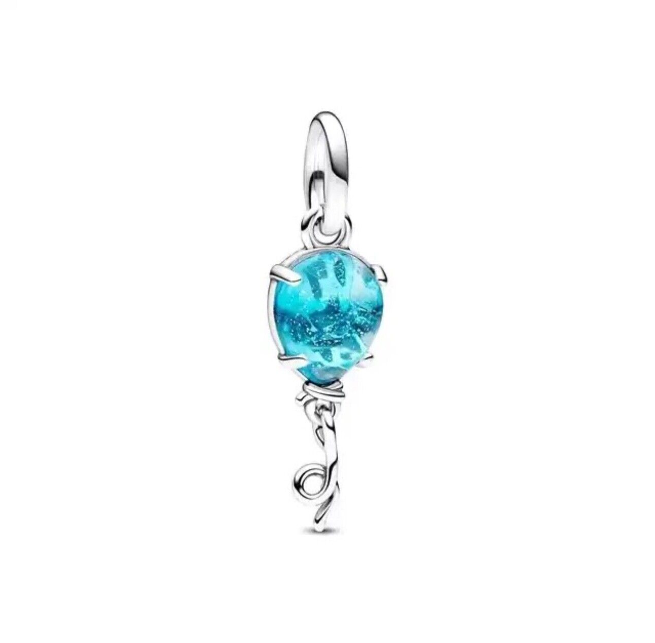 Blue Balloon Murano Glass Dangle Charm - bellissi