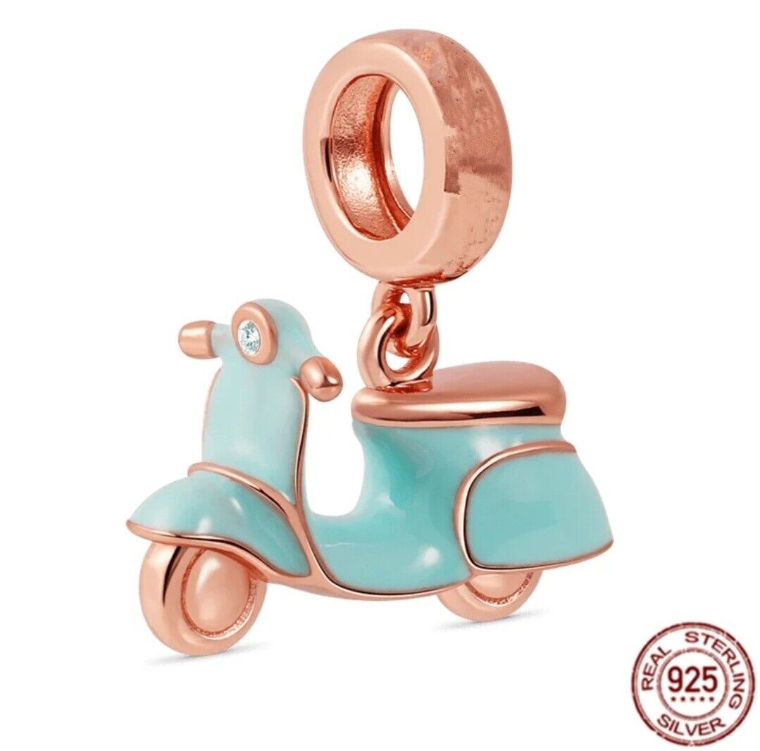 Blue Scooter Bike Gift Dangle Charm - bellissi