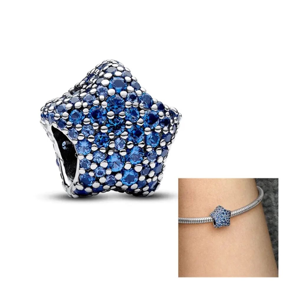 Blue Zirconia Star Charm - bellissi