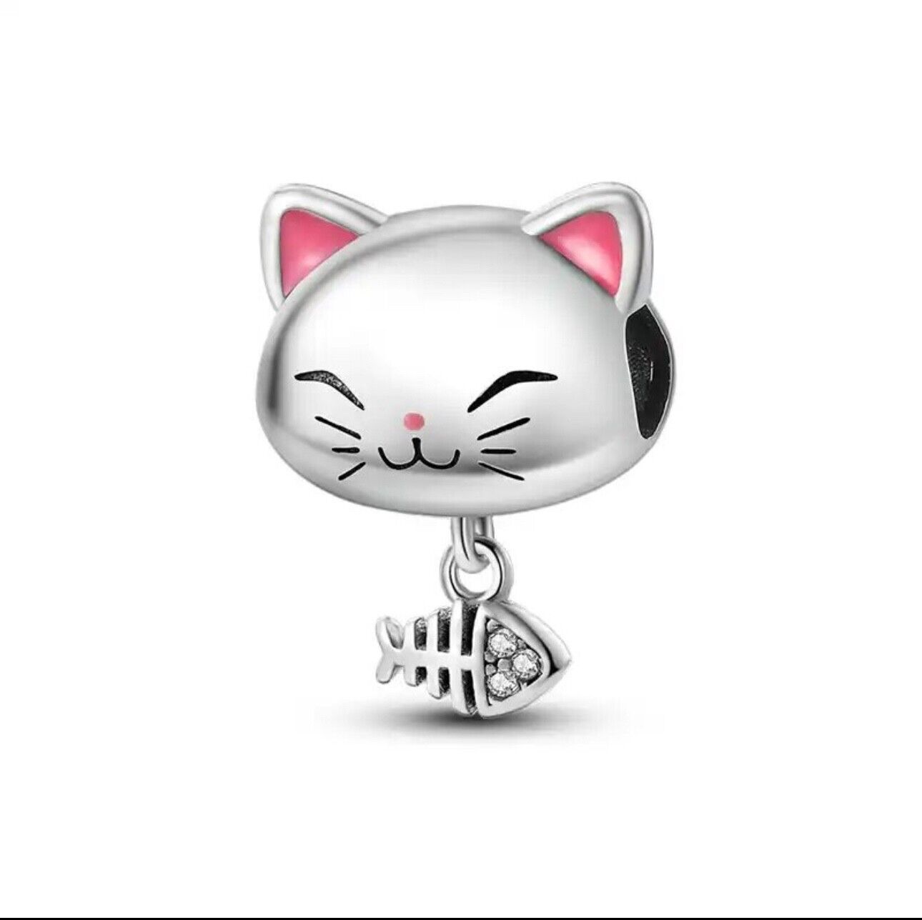 Cat Dangle Fish Bones Charm - bellissi