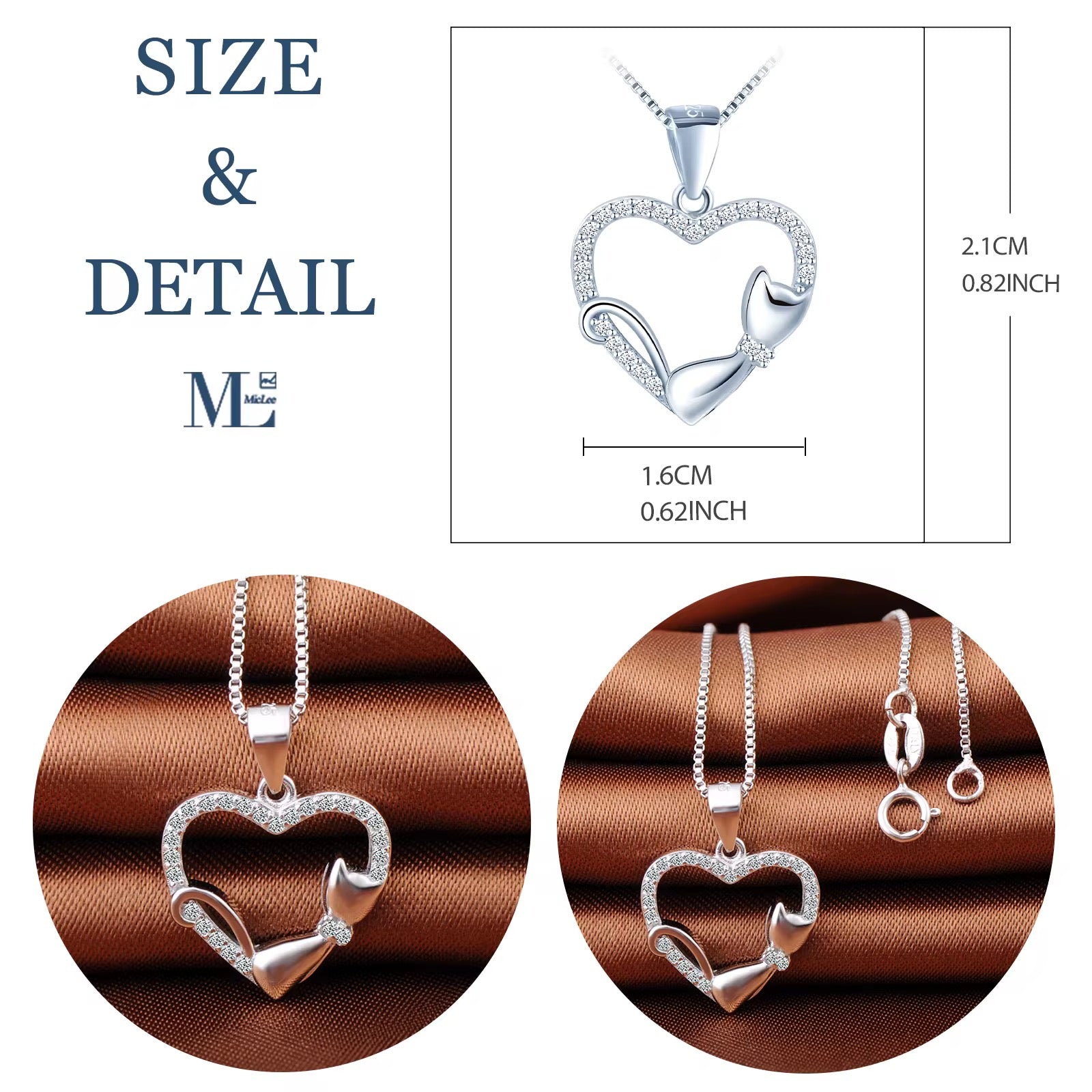 Cat on the Heart Necklace - bellissi