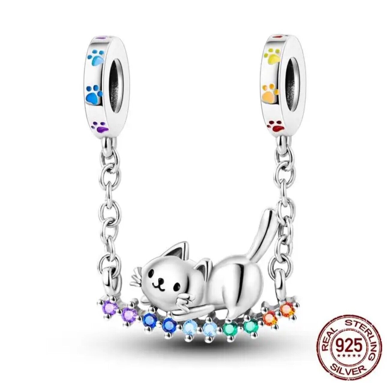 Cat & Swing Dangle Charm - bellissi