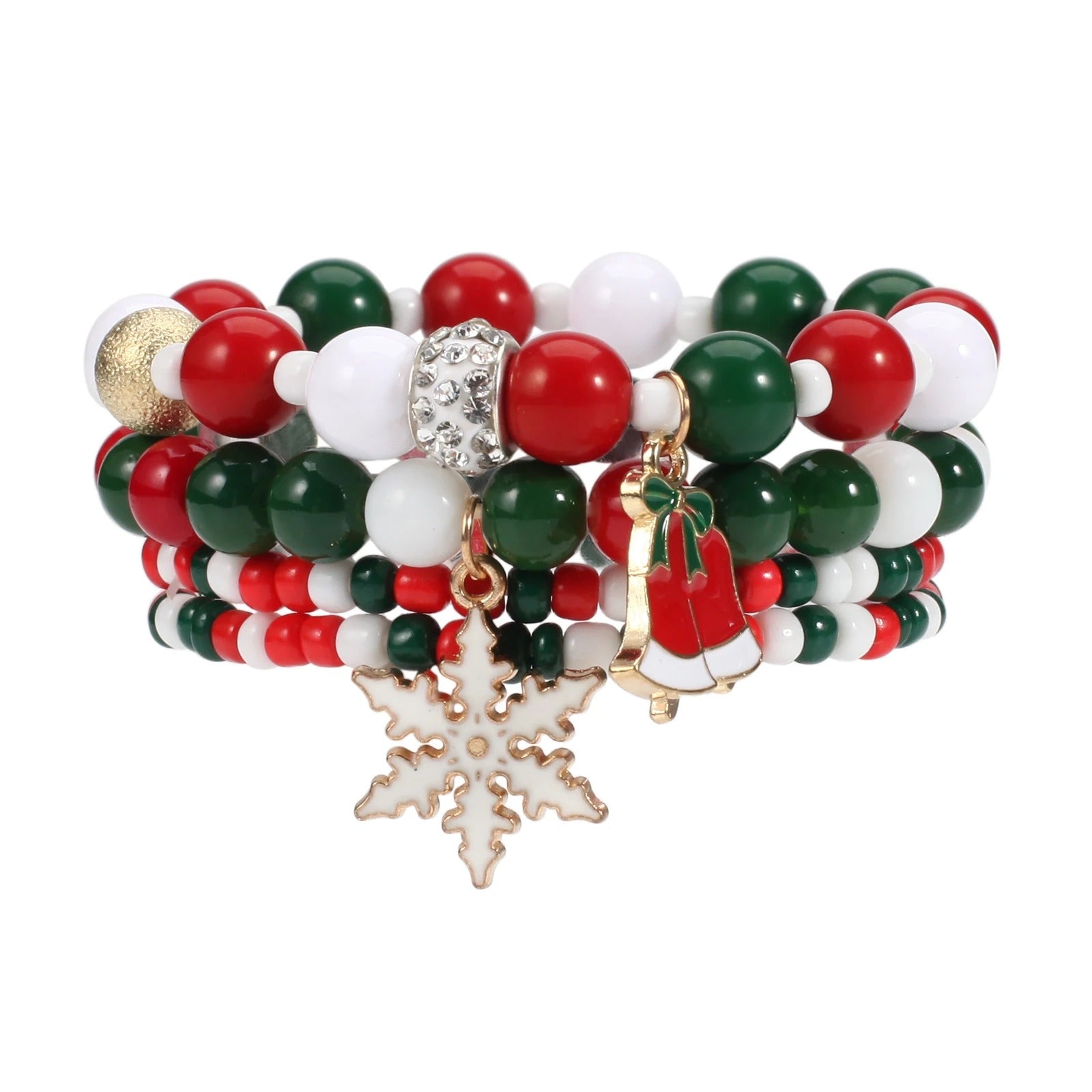 Christmas Beaded Stretch Bracelet - bellissi