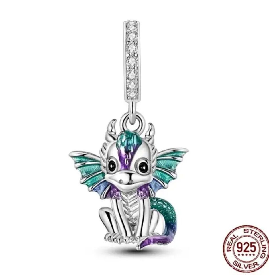 Colourful Dragon Dangle Charm - bellissi