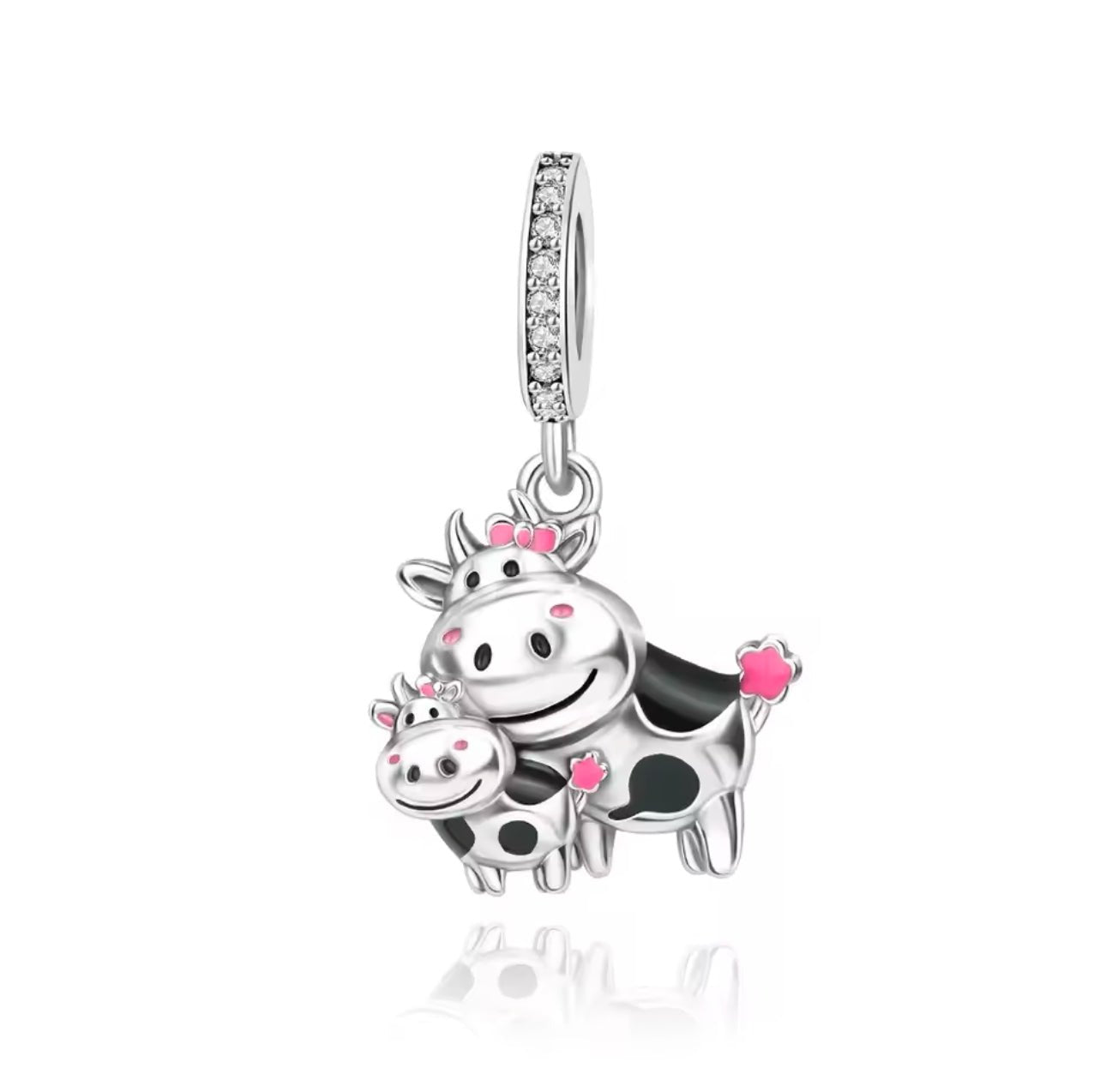 Cow with Baby Dangle Charm - bellissi