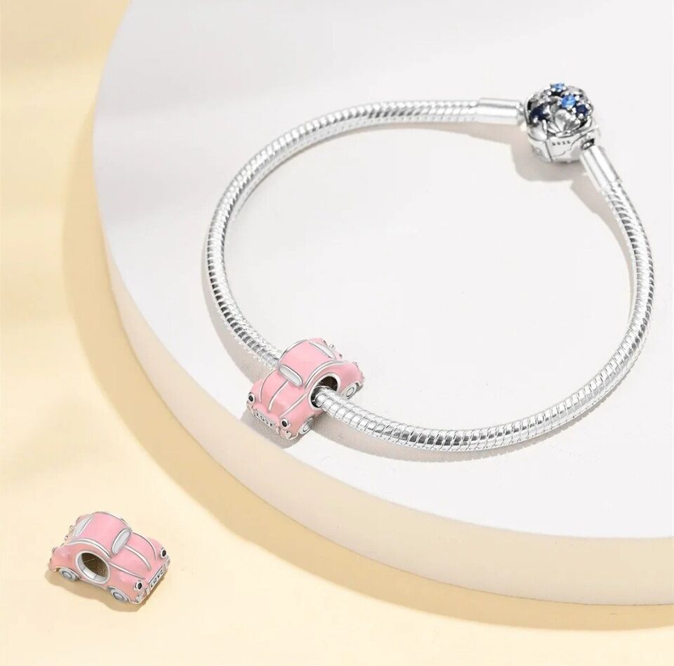 Cute Pink Car Bead Charm - bellissi