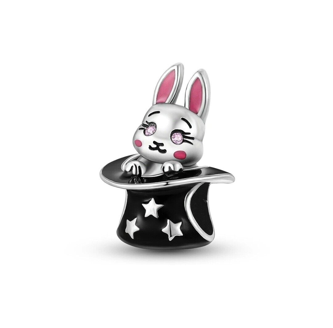 Cute Rabbit In Magical Hat Charm - bellissi