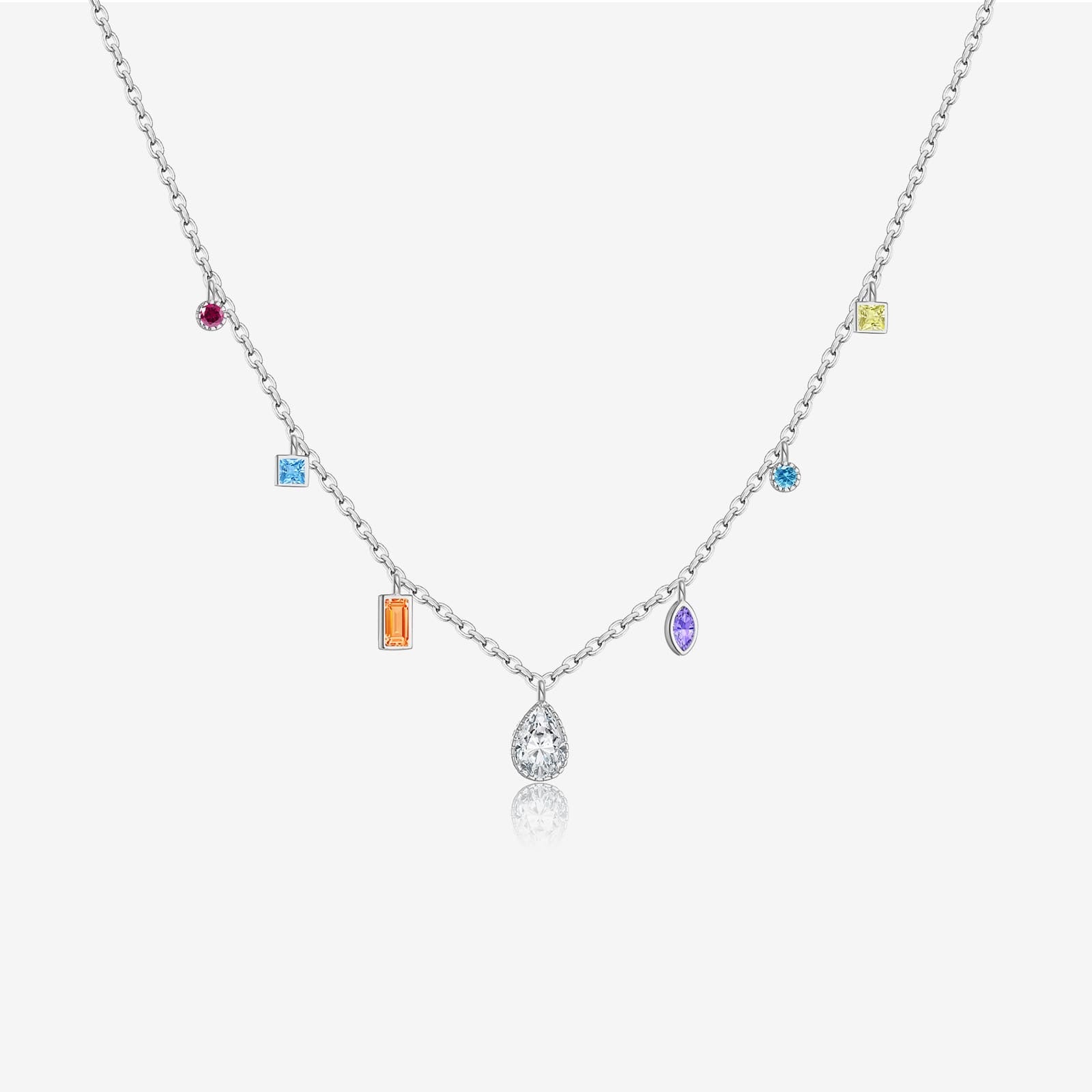 Sterling Silver Multi-Stone Necklace