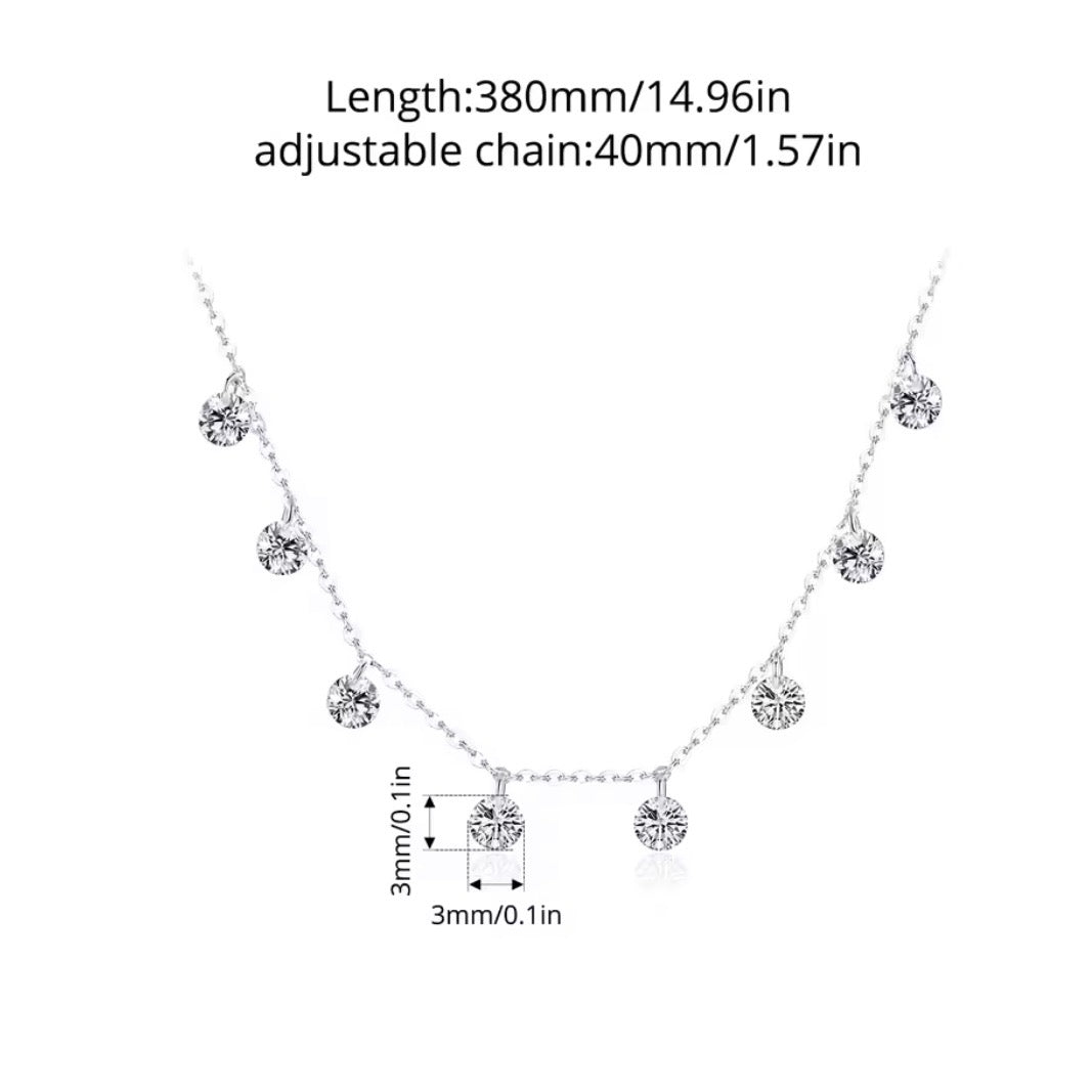 Dainty Crystal Teardrop Necklace - bellissi
