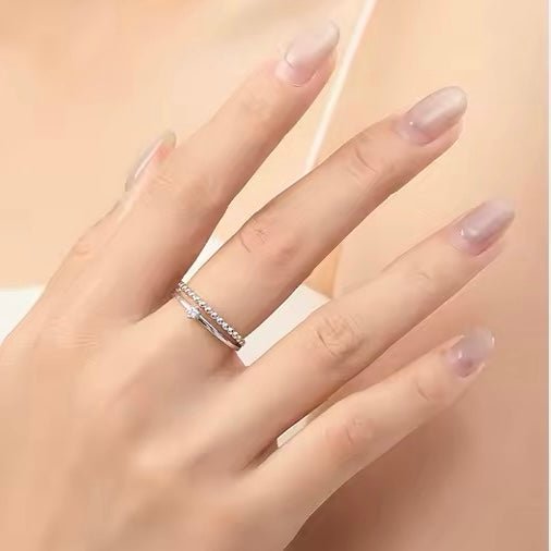 Dazzling Zirconia on Bilayer Ring - bellissi