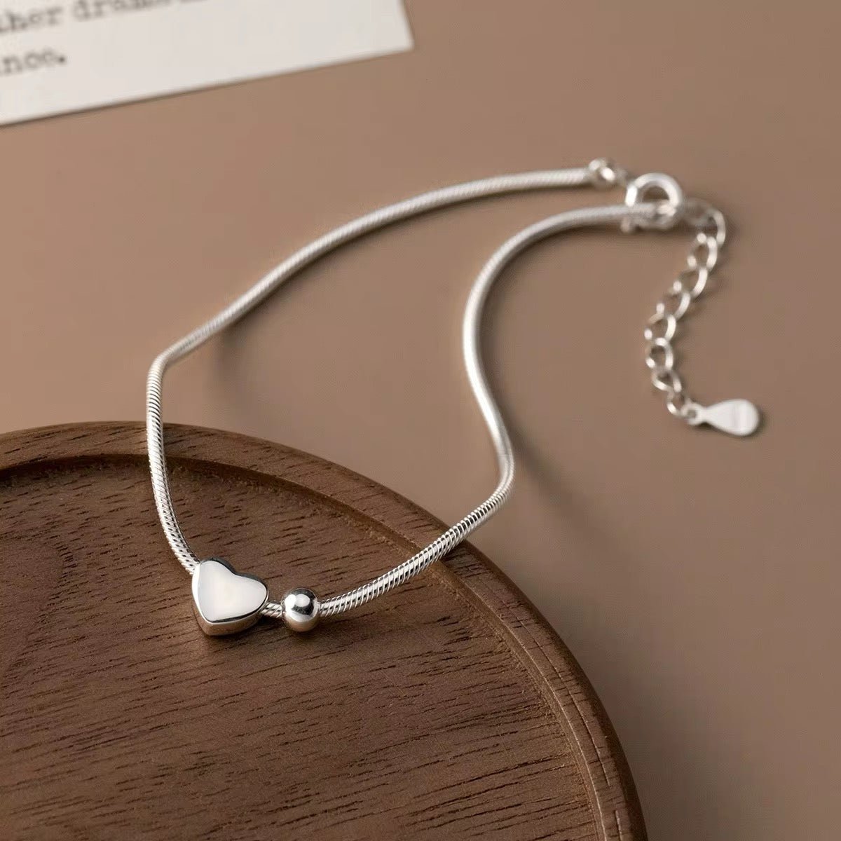 Delicate Heart Snake Bracelet - bellissi