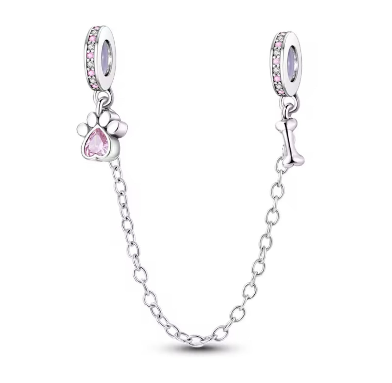 Dog Paw & Bone Safety Chain Charm - bellissi