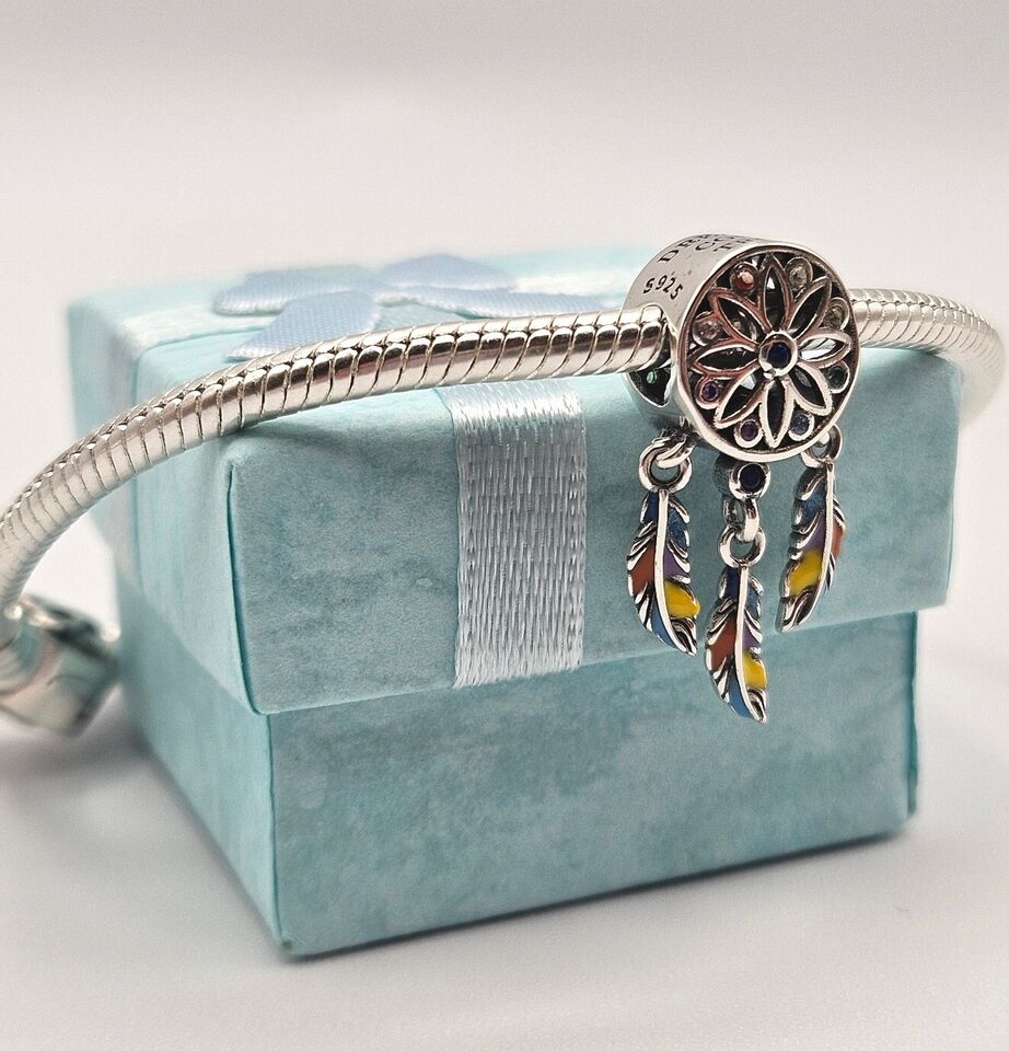 Dreamcatcher With Zircon Silver Charm - bellissi