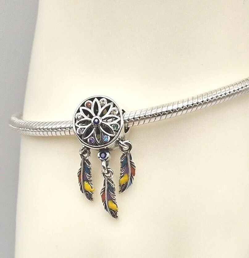 Dreamcatcher With Zircon Silver Charm - bellissi