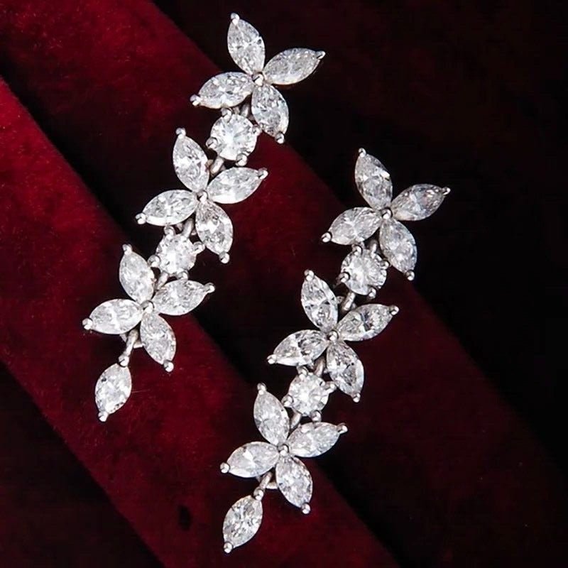 Earrings Brilliant Marquise Cubic Zirconia Stone - bellissi