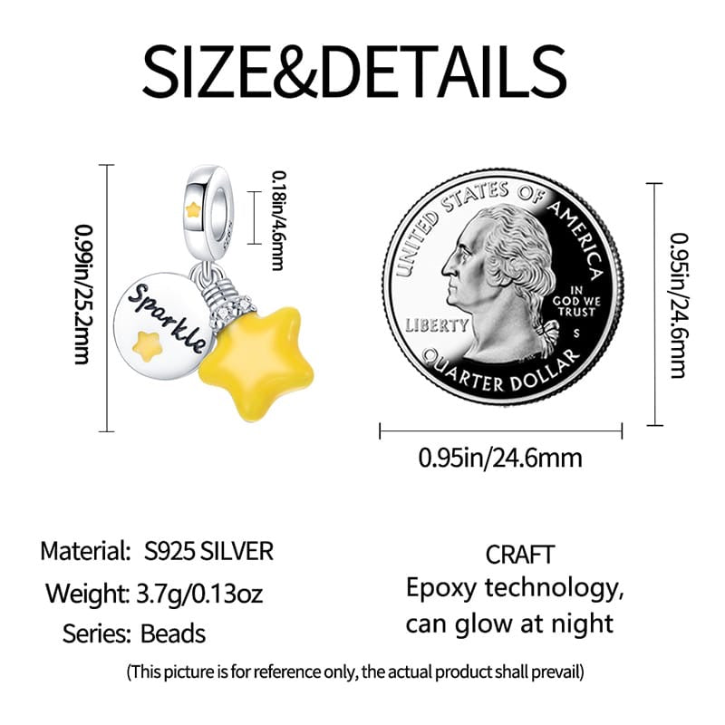 Yellow Star Sparkle Charm