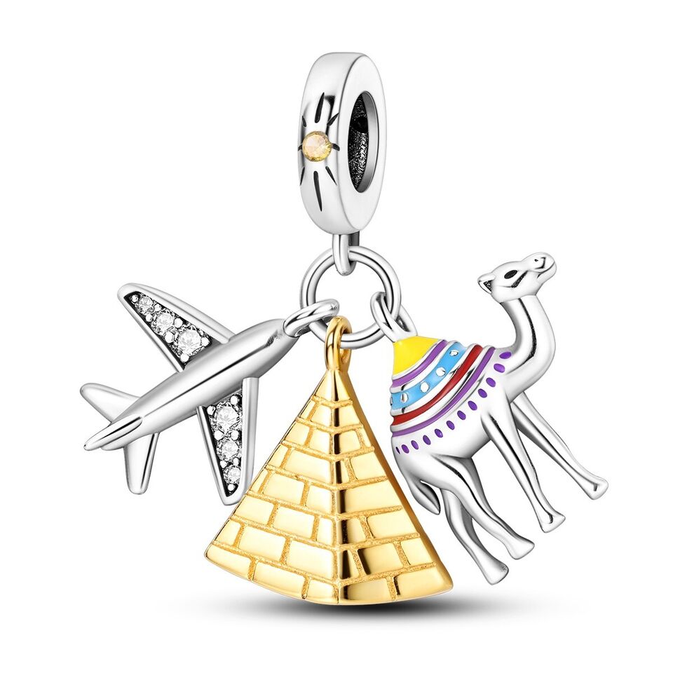 Egyptian Pyramid Camel Travel Charm - bellissi