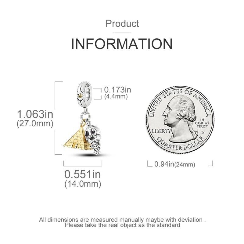 Egyptian Pyramid & Mummy Charm - bellissi