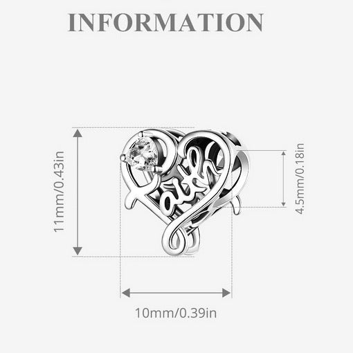 Faith Heart Charm - bellissi