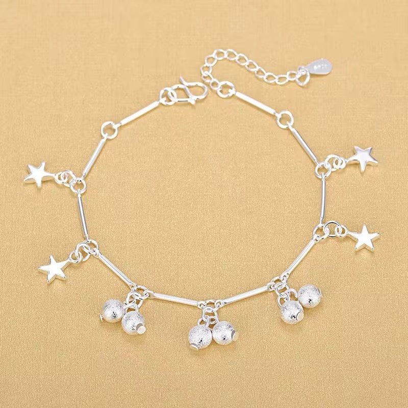 Frosted Beads Star Charm Bracelet - bellissi