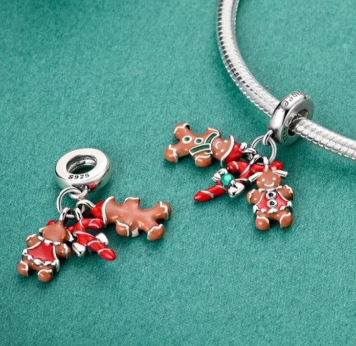 Gingerbread Couple Dangle Charm - bellissi