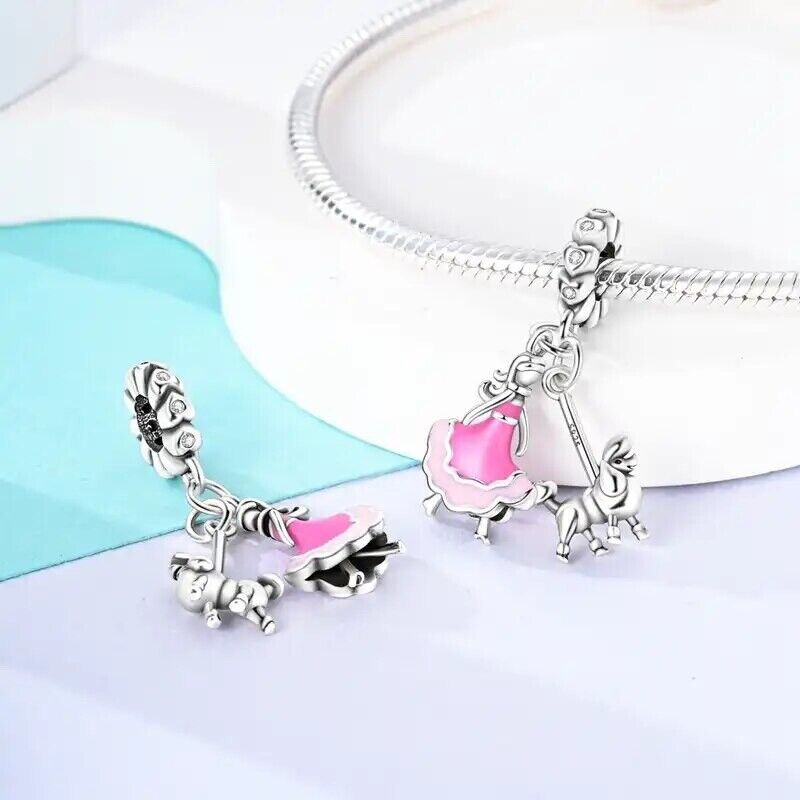 Girl With Dog on Lash Charm - bellissi