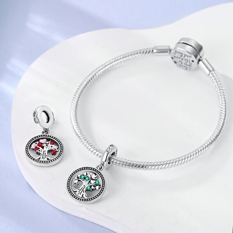 Glitter Zirconia Tree of Life Charm - bellissi