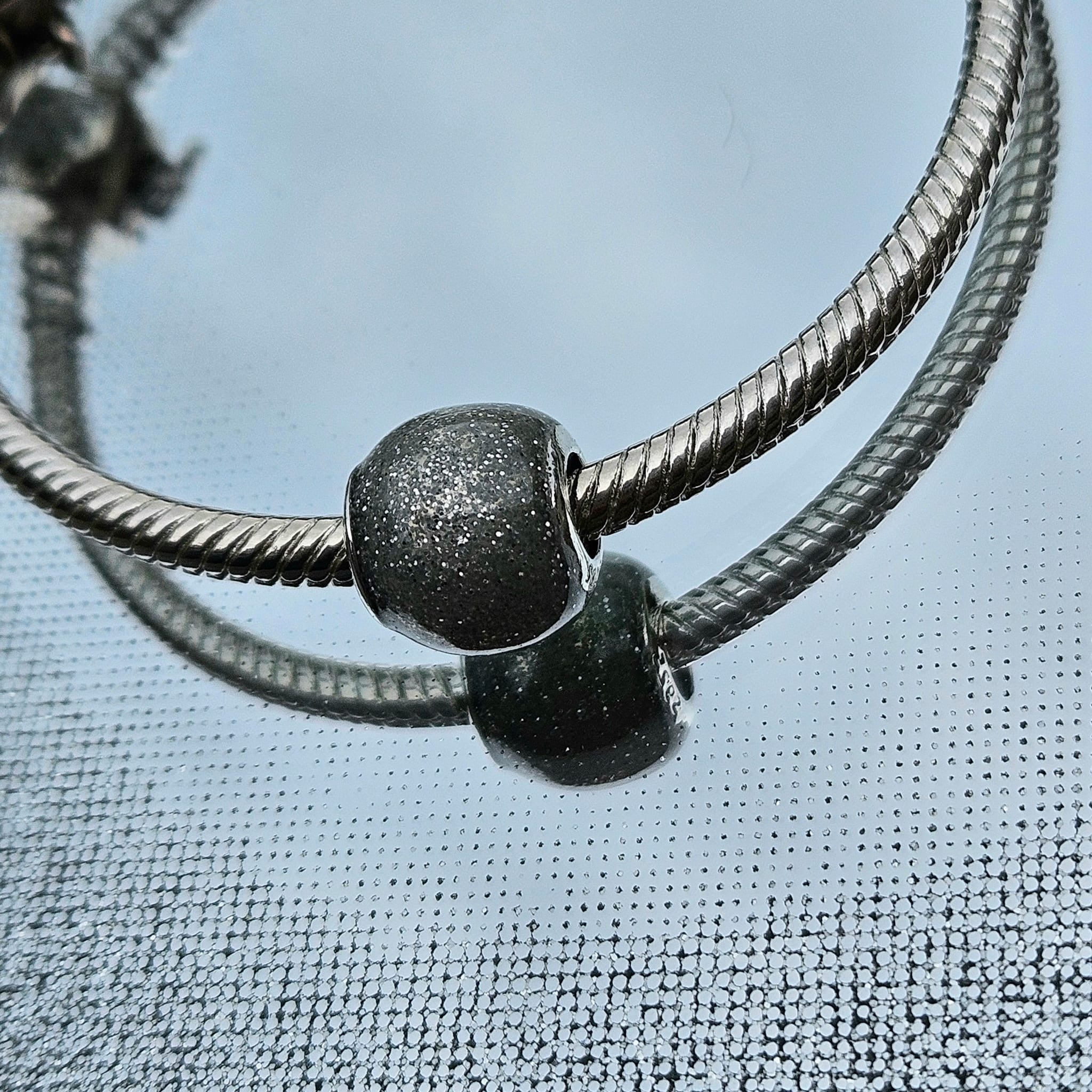 Glittering Galaxy Murano Glass Bead Charm - bellissi