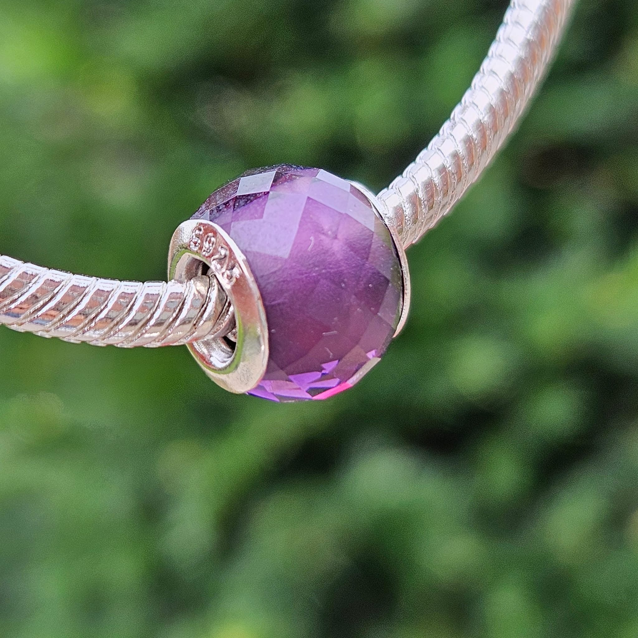 Glittering Pink Murano Bead Charm - bellissi