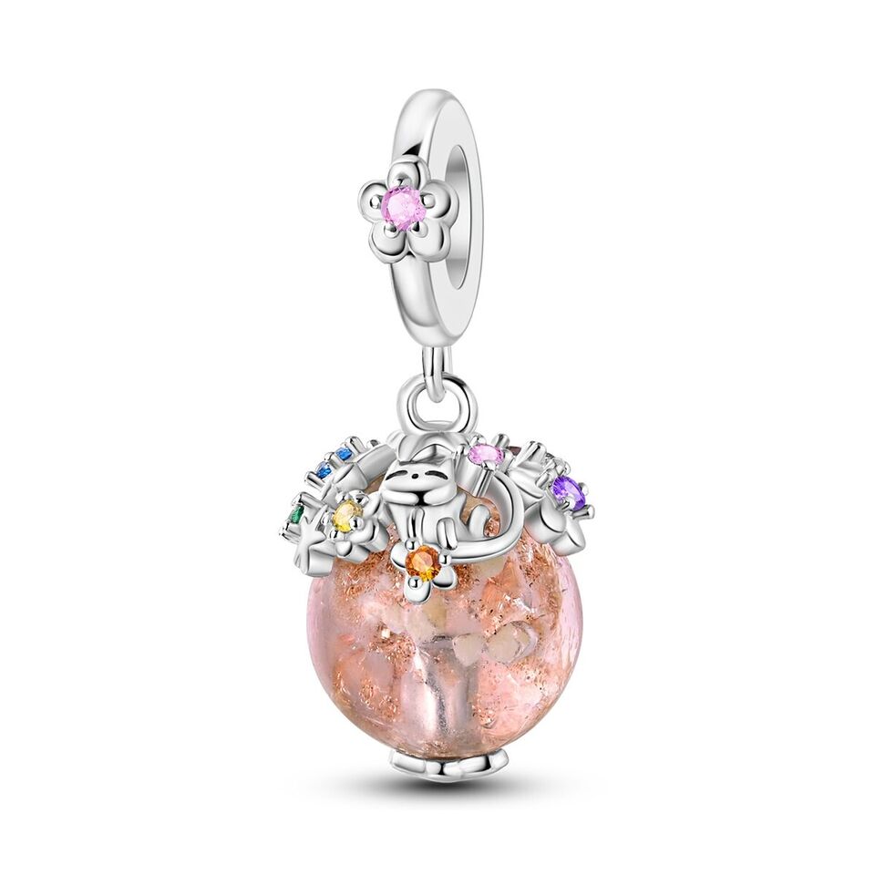 Glow In The Dark Murano Glass Dangle Charm - bellissi