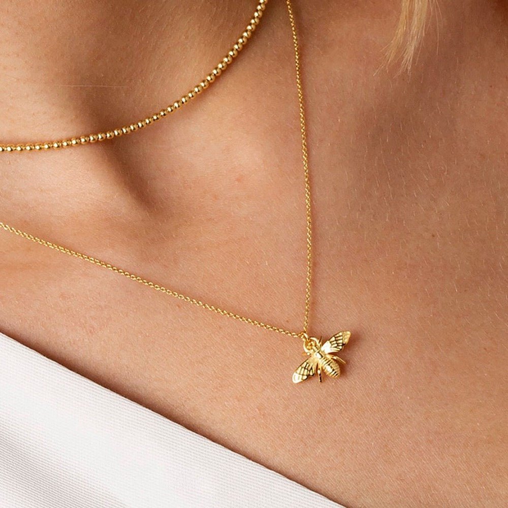 Gold Bee Necklace - bellissi
