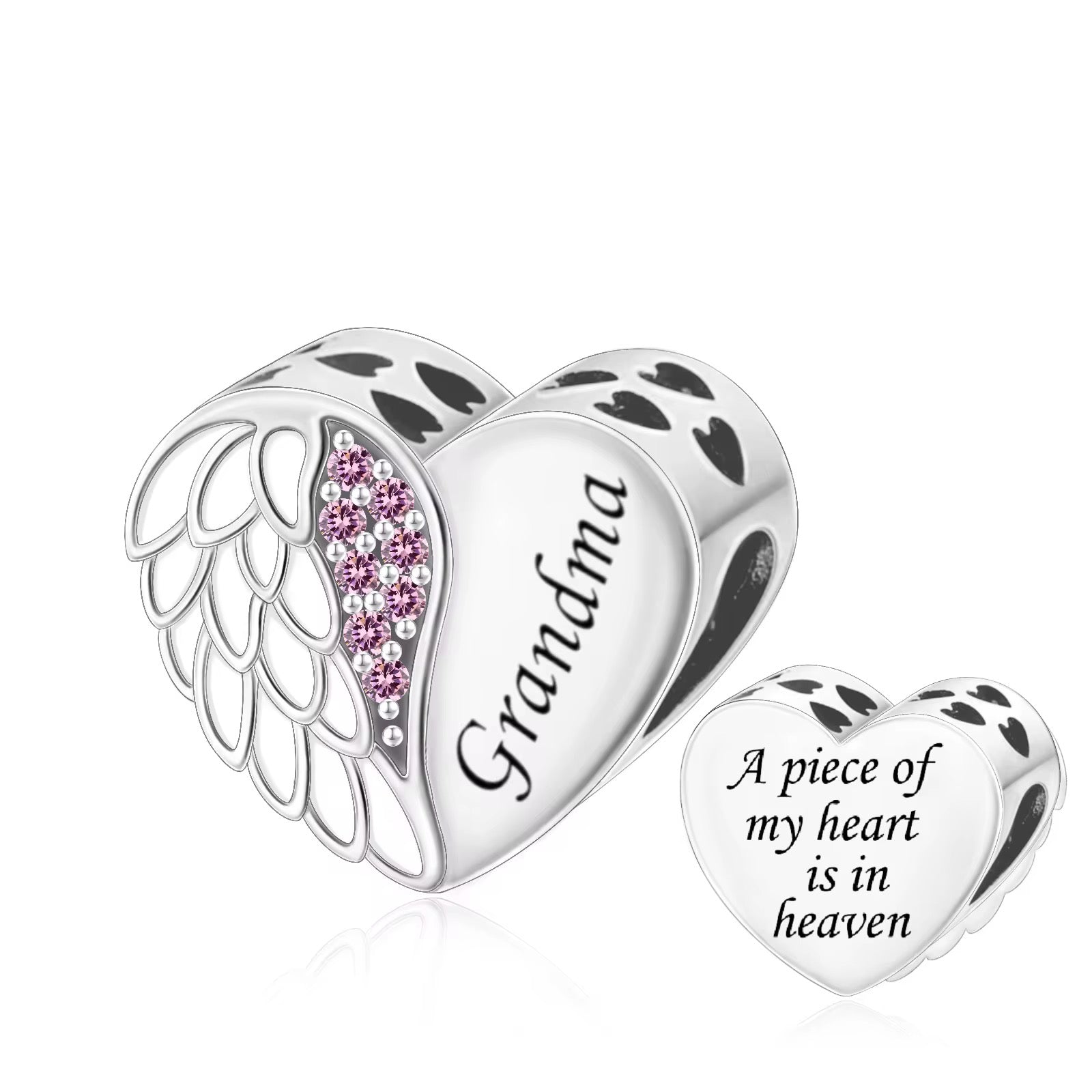 Grandma Memorial Angel Wing Charm - bellissi