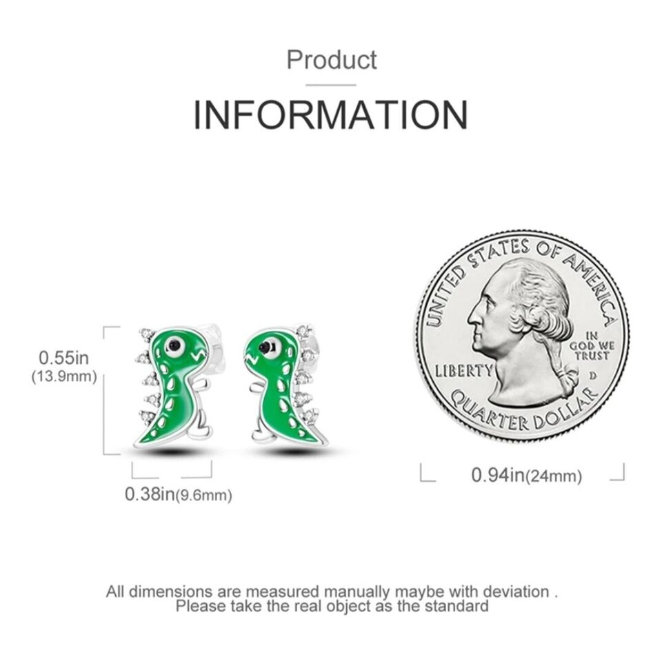 Green Crocodile With Zirconia Earrings Stud - bellissi