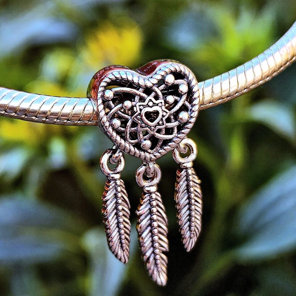 Heart Dreamcatcher Dangle Charm - bellissi