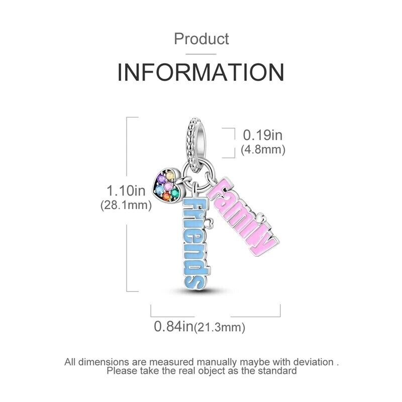 Heart Family & Friends Zirconia Charm - bellissi