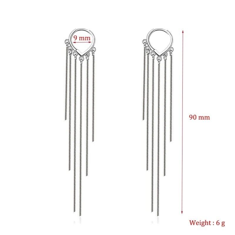 Hoop Long Multi Chain Drop Earrings Dangle - bellissi