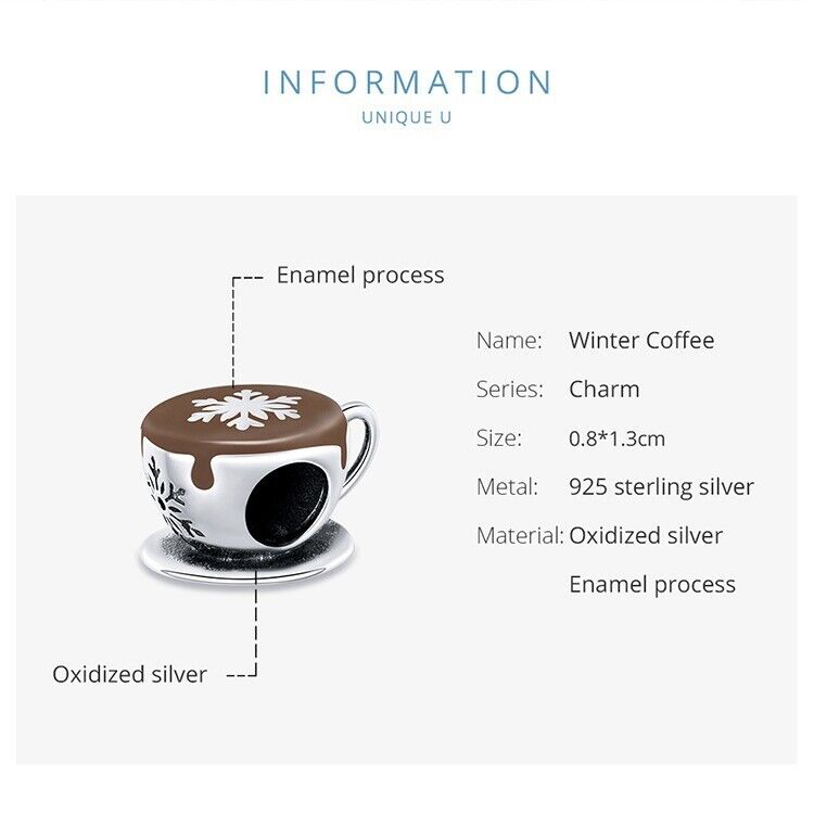 Hot Chocolate & Snowflakes Charm - bellissi