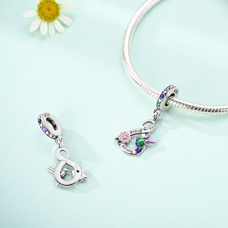 Infinity Hummingbird Charm – Freedom & Strength Dangle Charm - bellissi