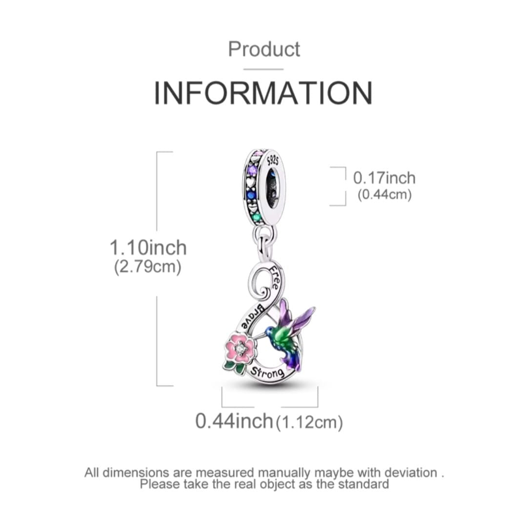Infinity Hummingbird Charm – Freedom & Strength Dangle Charm - bellissi