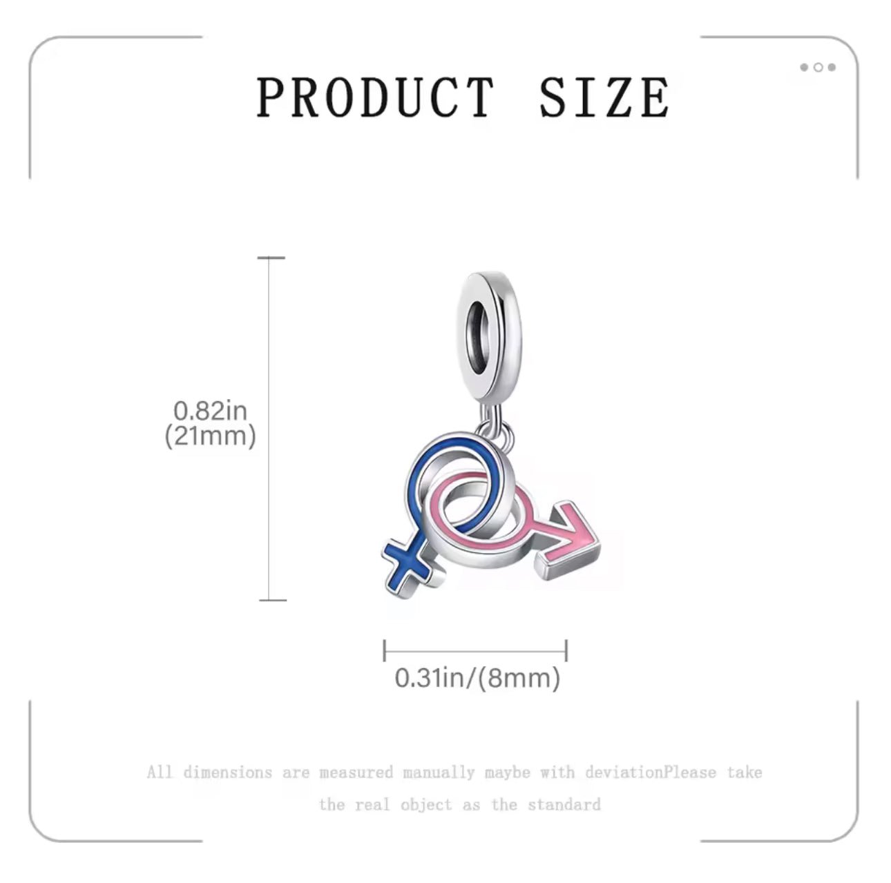 Interlinked Gender Symbols Charm - bellissi